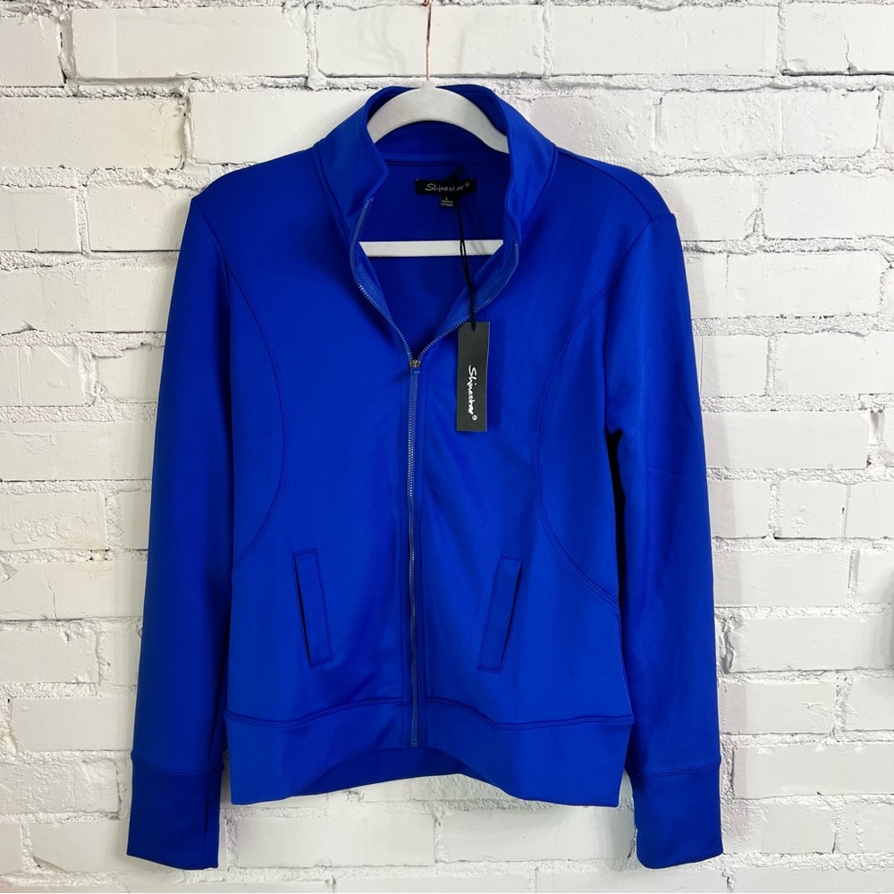 Blue Shinestar Active Top size L NWT